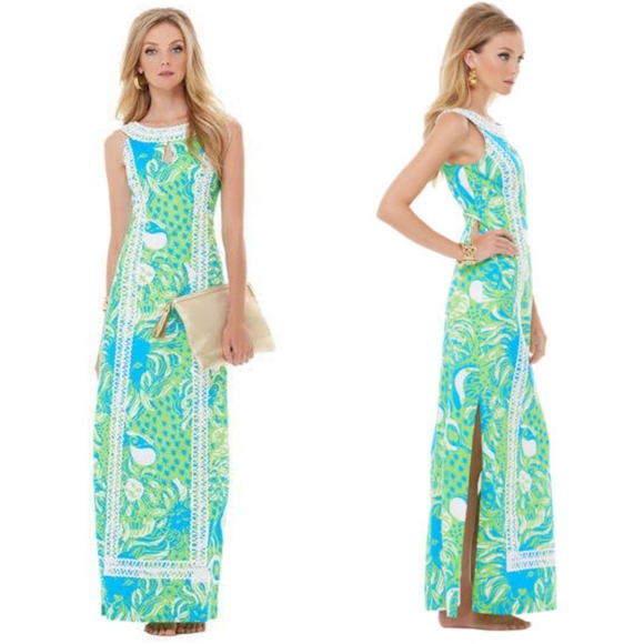 Lilly Pulitzer Dresses & Skirts - Lilly Pulitzer Limeade Roar The Jungle Maxi Dress